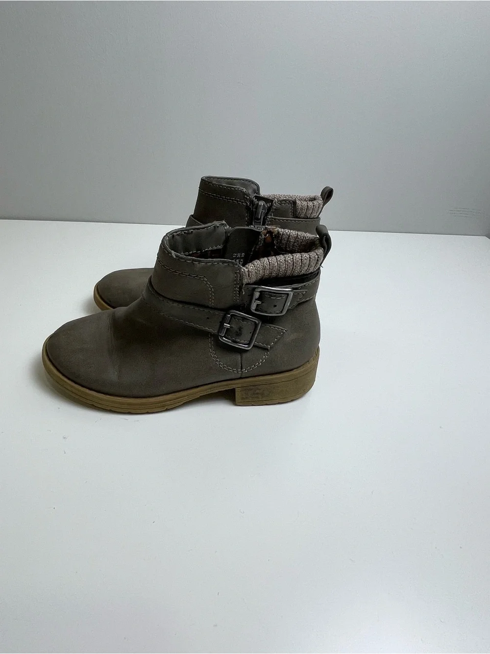 wonder nation Gray gorls Ankle Boots with Buckle Straps 12